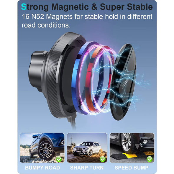 Magnetic Wireless Cup Holder Charger Mount