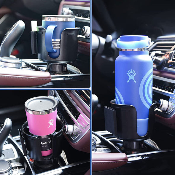 Cup Holder Expander for Car Cup 3.02”-4.62” with Card Organizer